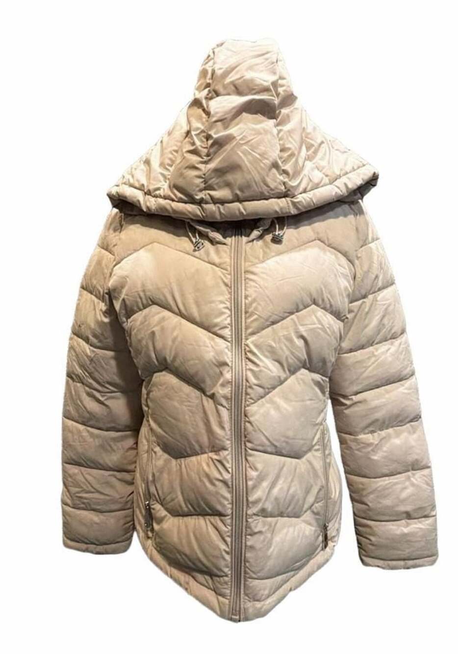 852 Calvin Klein Puffer Jacket Size M Beige Sorona Aura
